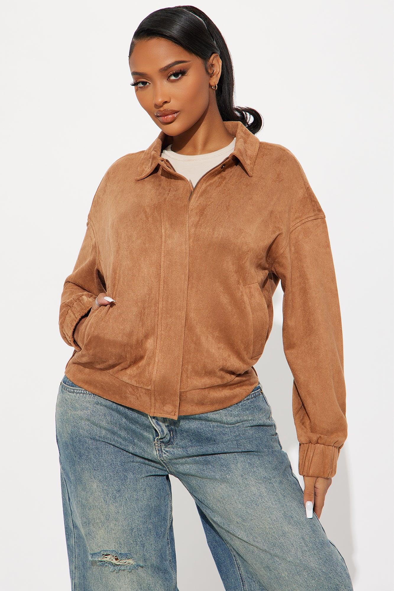 Jessa Faux Suede Jacket - Camel Product Image