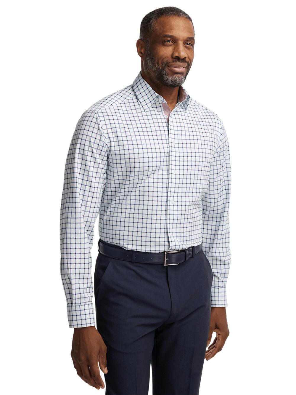 Performance Stretch Check Casual Shirt - Blue/pink Product Image