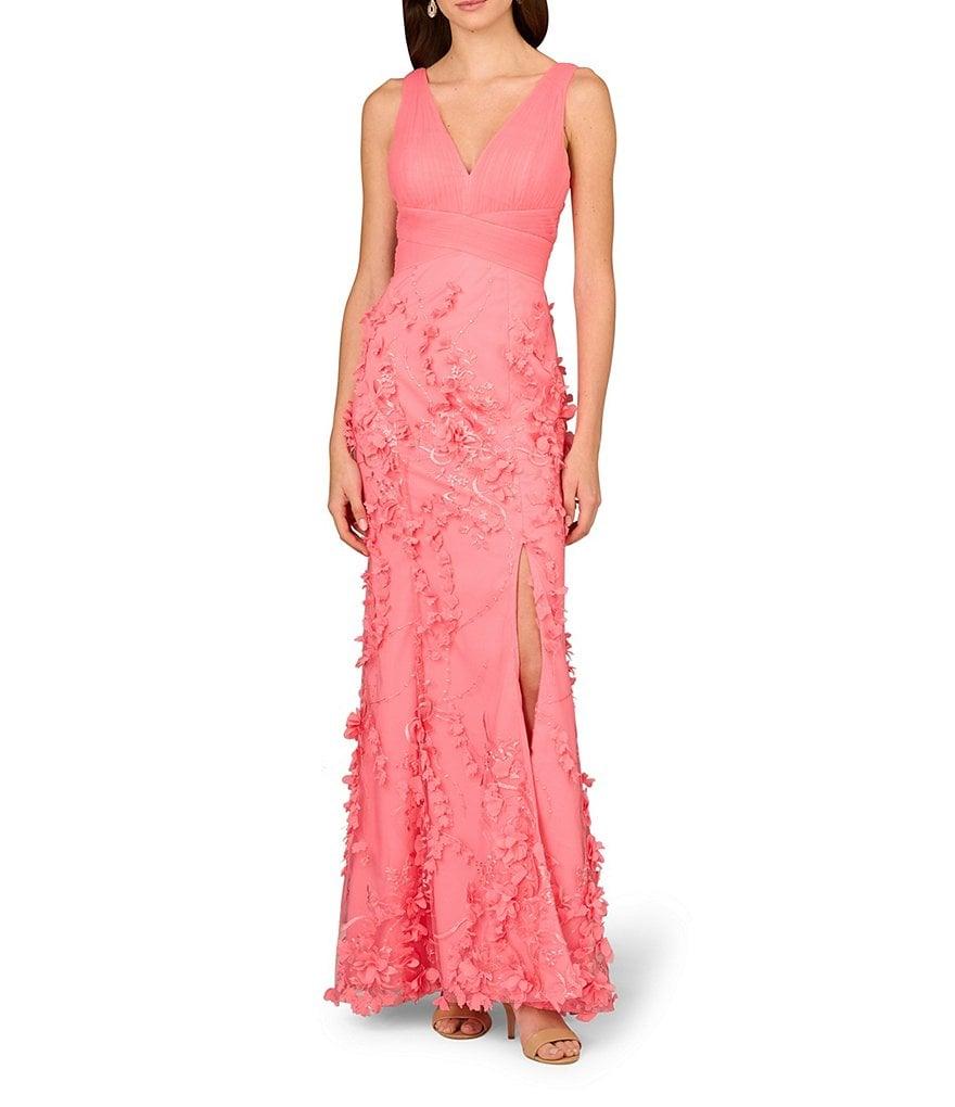 Aidan Mattox V-Neck Sleeveless Front Slit Gown Product Image