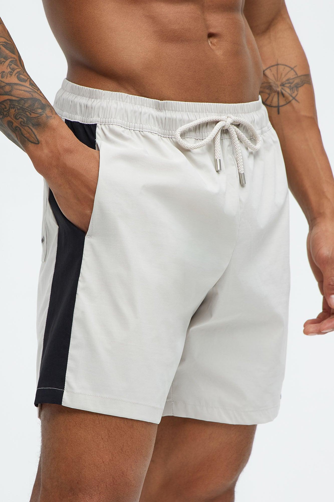 Contrast On The Side Swim Classic Trunk - Grey/combo Product Image