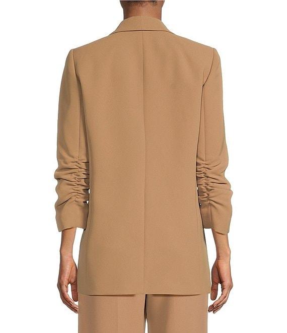 Gianni Bini Jemma Ruched 3/4 Sleeve Shawl Collar Twill Boyfriend Blazer Product Image