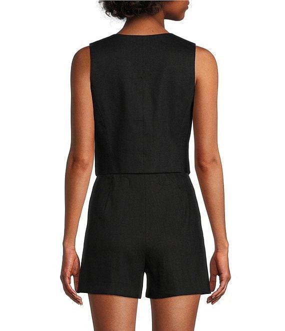 Antonio Melani Melinda V-Neck Stretch Linen Blend Vest Product Image