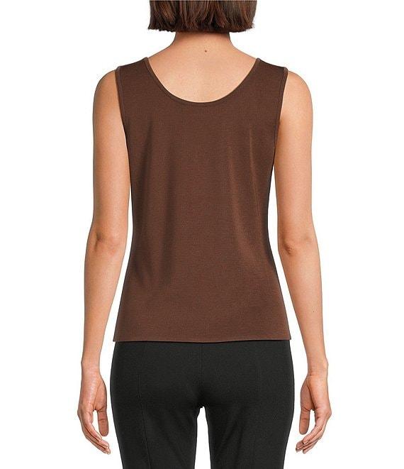 MISOOK Knit Double Scoop Neck Sleeveless Tank Product Image