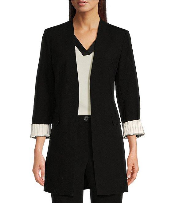DKNY by Donna Karan Roll Sleeve Collarless Open Topper Product Image