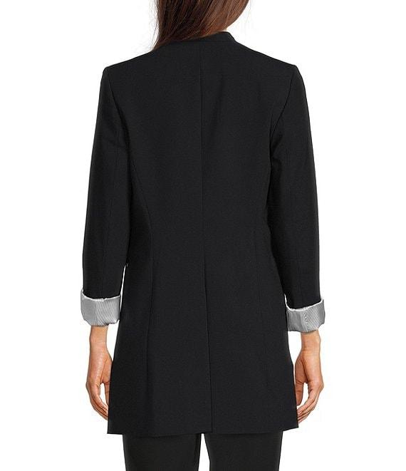 Calvin Klein Contrast Lining Long Roll-Tab Sleeve Open Front Jacket Product Image