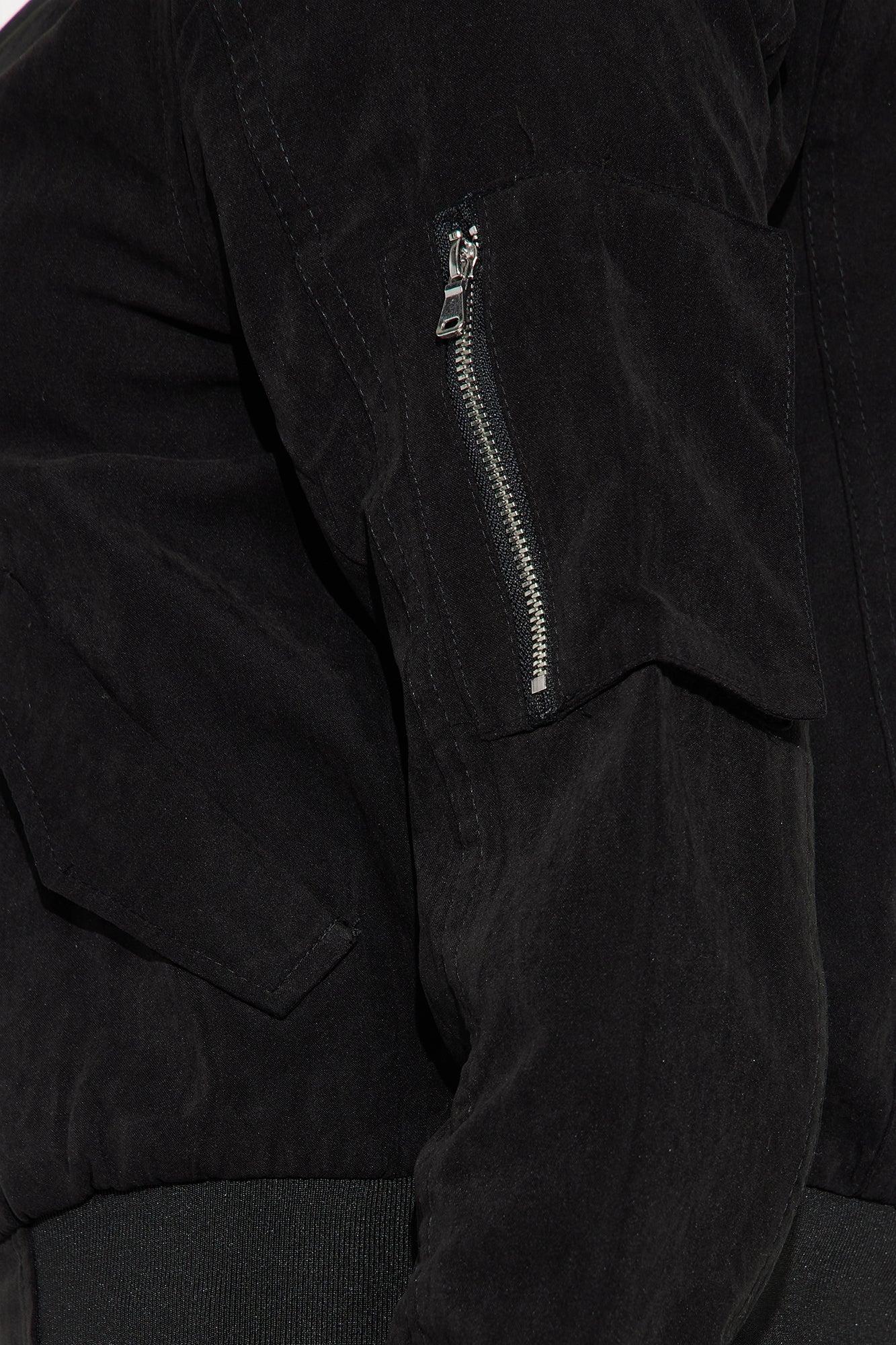 Good Vibes Faux Suede Bomber Jacket - Black Female Product Image