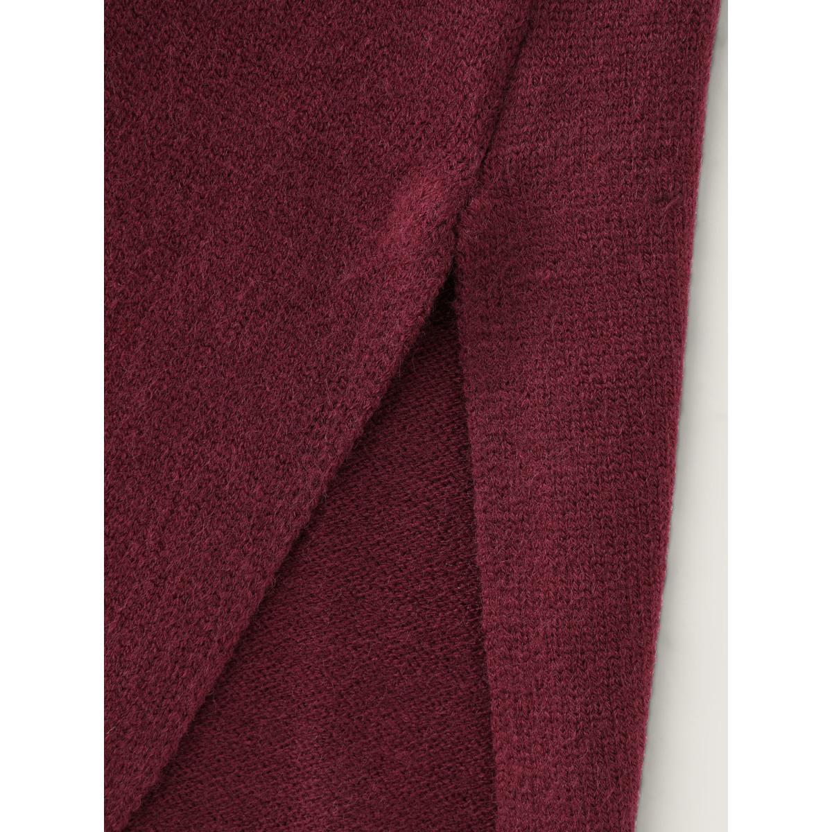 Plus Size Half-Zip Hooded Sleeveless Pocketed Pullover Burgundy Women Leisure Loose Sleeveless Hooded Casual Pullovers BloomChic 26/4X Product Image