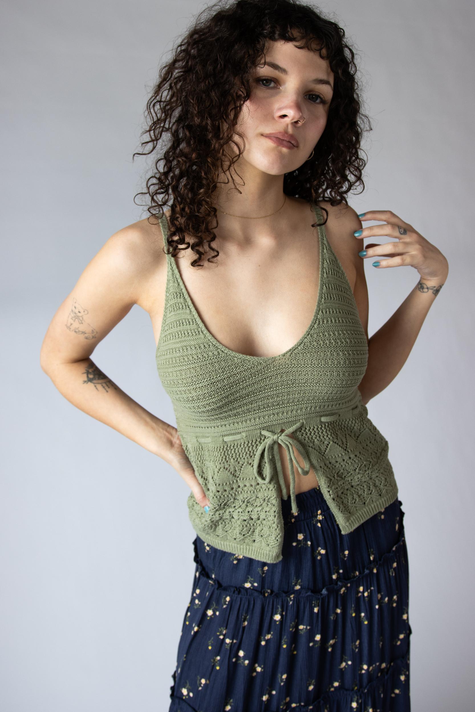 Pointelle Knit Flyaway Tank Top Product Image