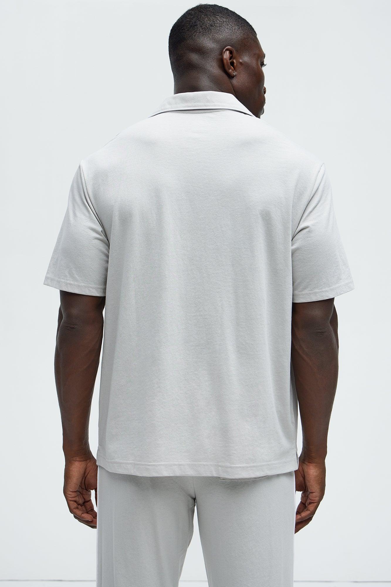 Modern Relaxed Pajama Short Sleeve - Grey Product Image