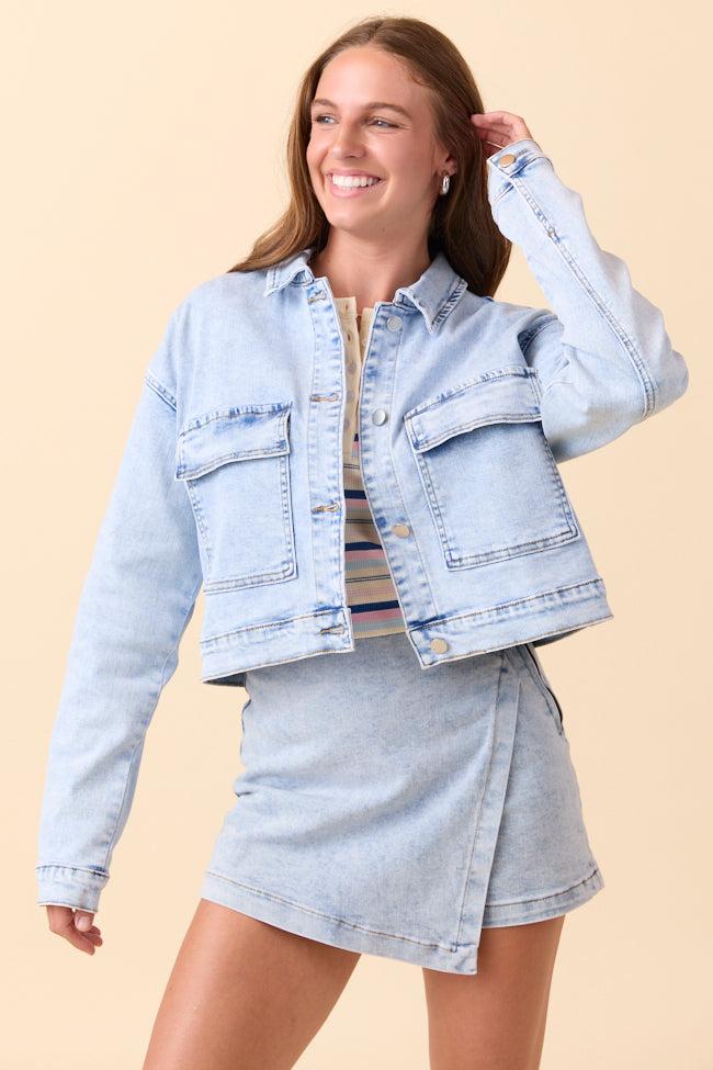 My Favorite Light Wash Denim Jacket FINAL SALE Product Image