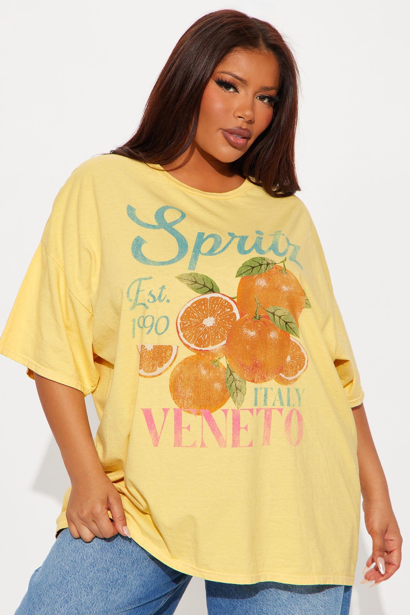 Veneto Spritz Summer Washed Oversized Tee - Yellow Product Image
