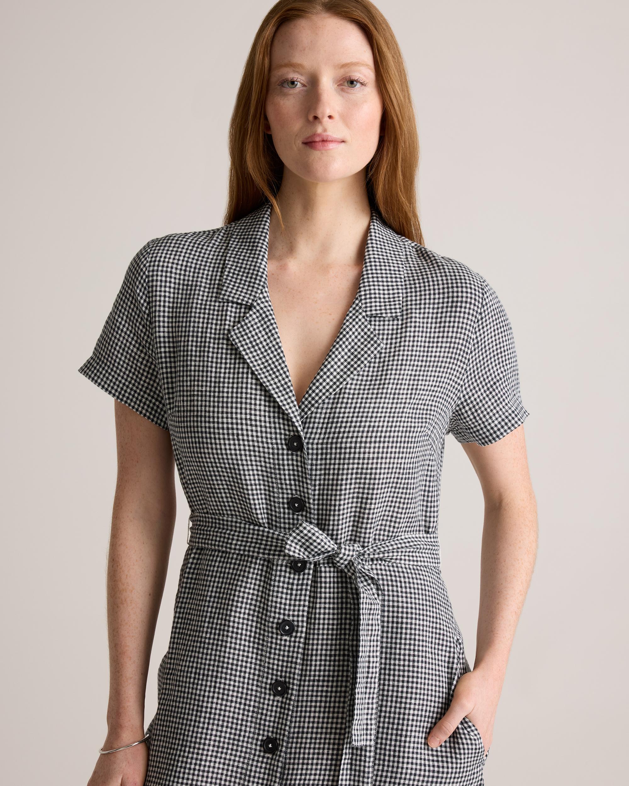 Quince | Women's 100% European Linen Button Front Dress Product Image