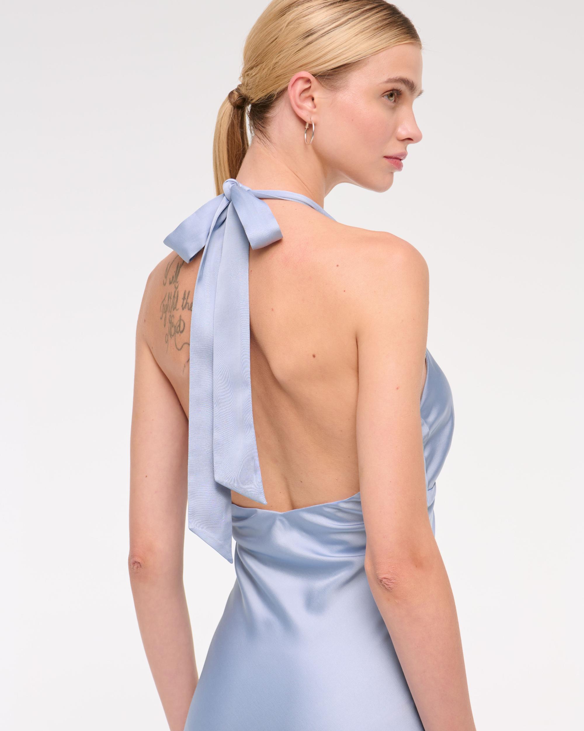 The A&F Julia Slip Halter Maxi Dress Product Image