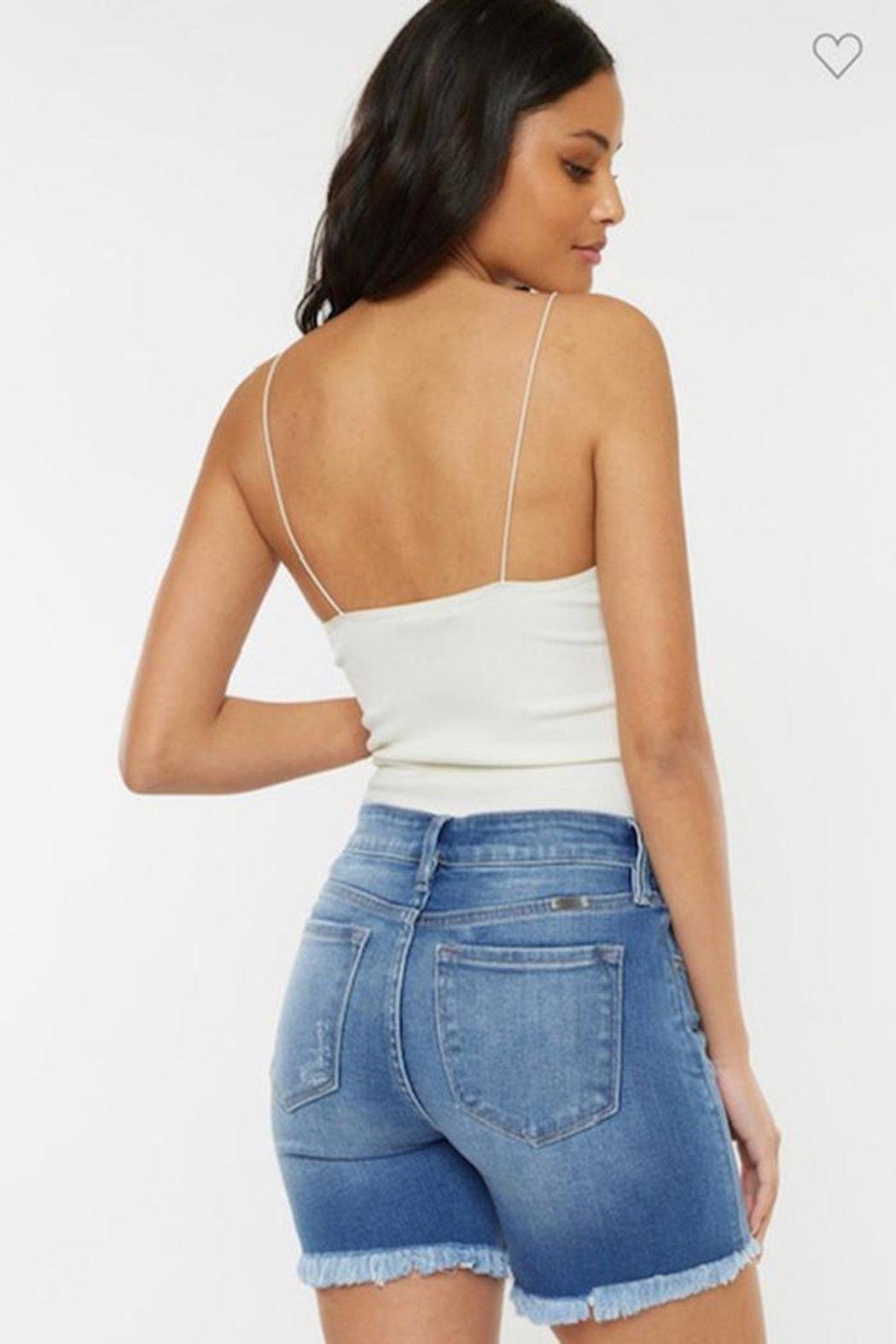 Denim Button Shorts Product Image