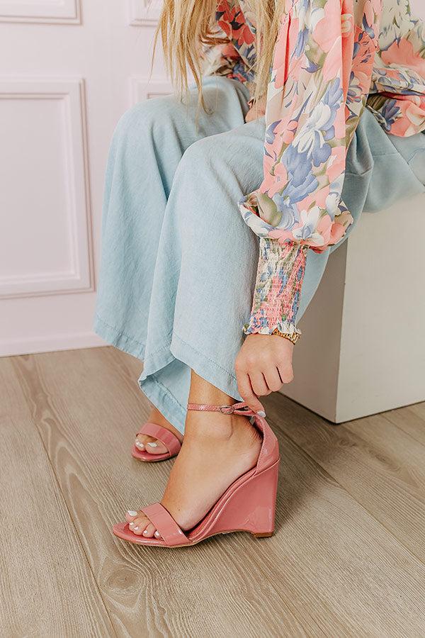 The Penelope Patent Wedge in Dark Blush Product Image