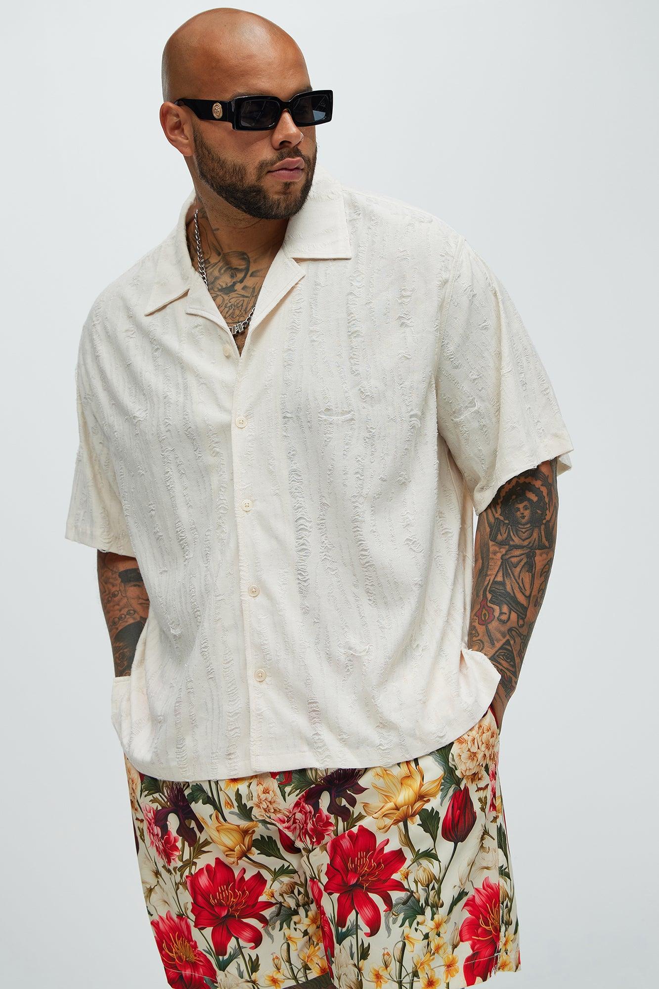 Lynx Textured Shirt - Cream Product Image