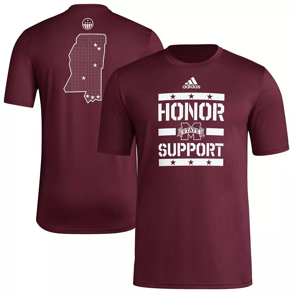 Men's adidas Maroon Mississippi State Bulldogs Honor & Support Pre-Game T-Shirt, Size: XL, Mst Red Product Image