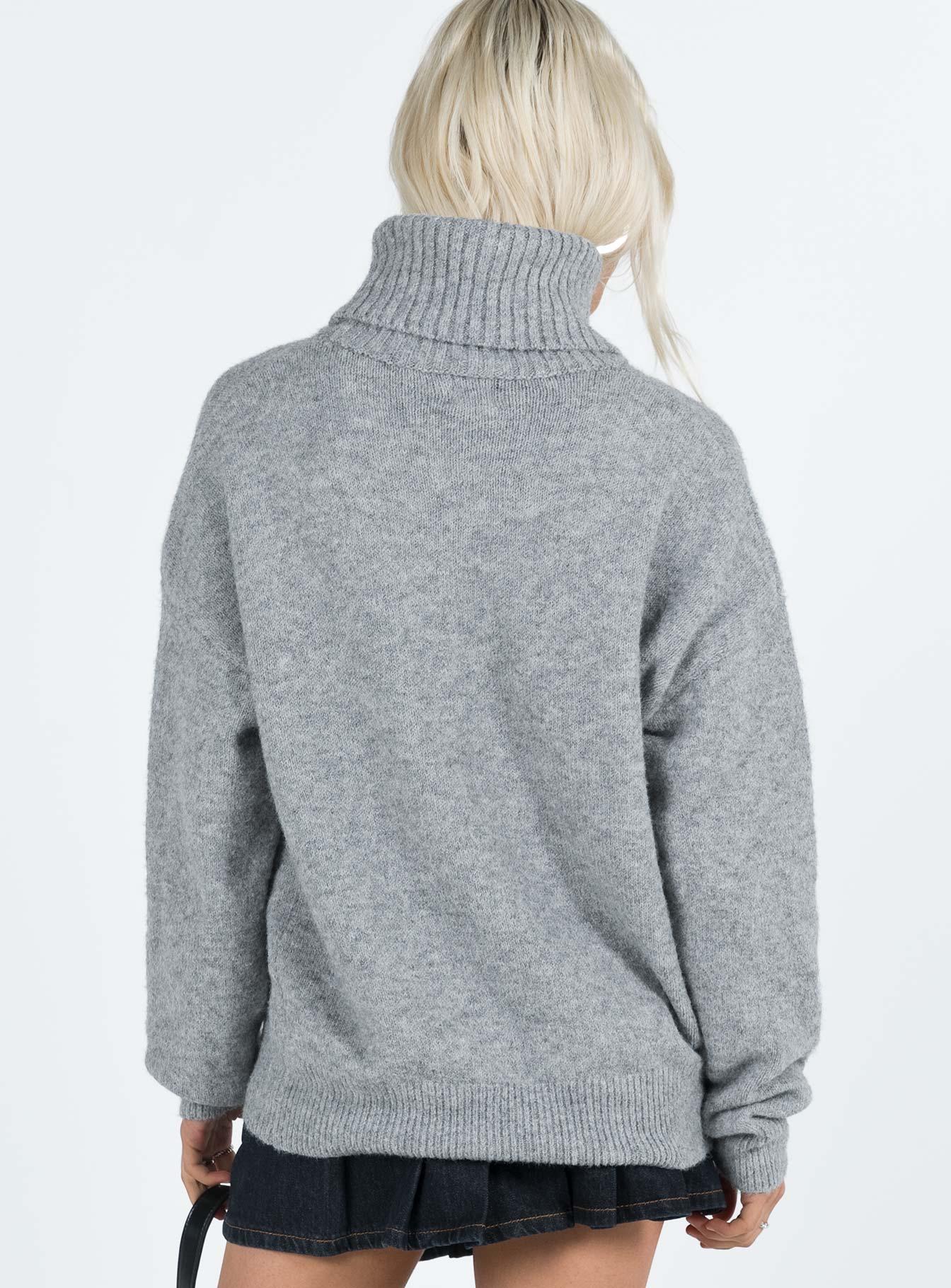 Oswin Turtleneck Sweater Grey Product Image