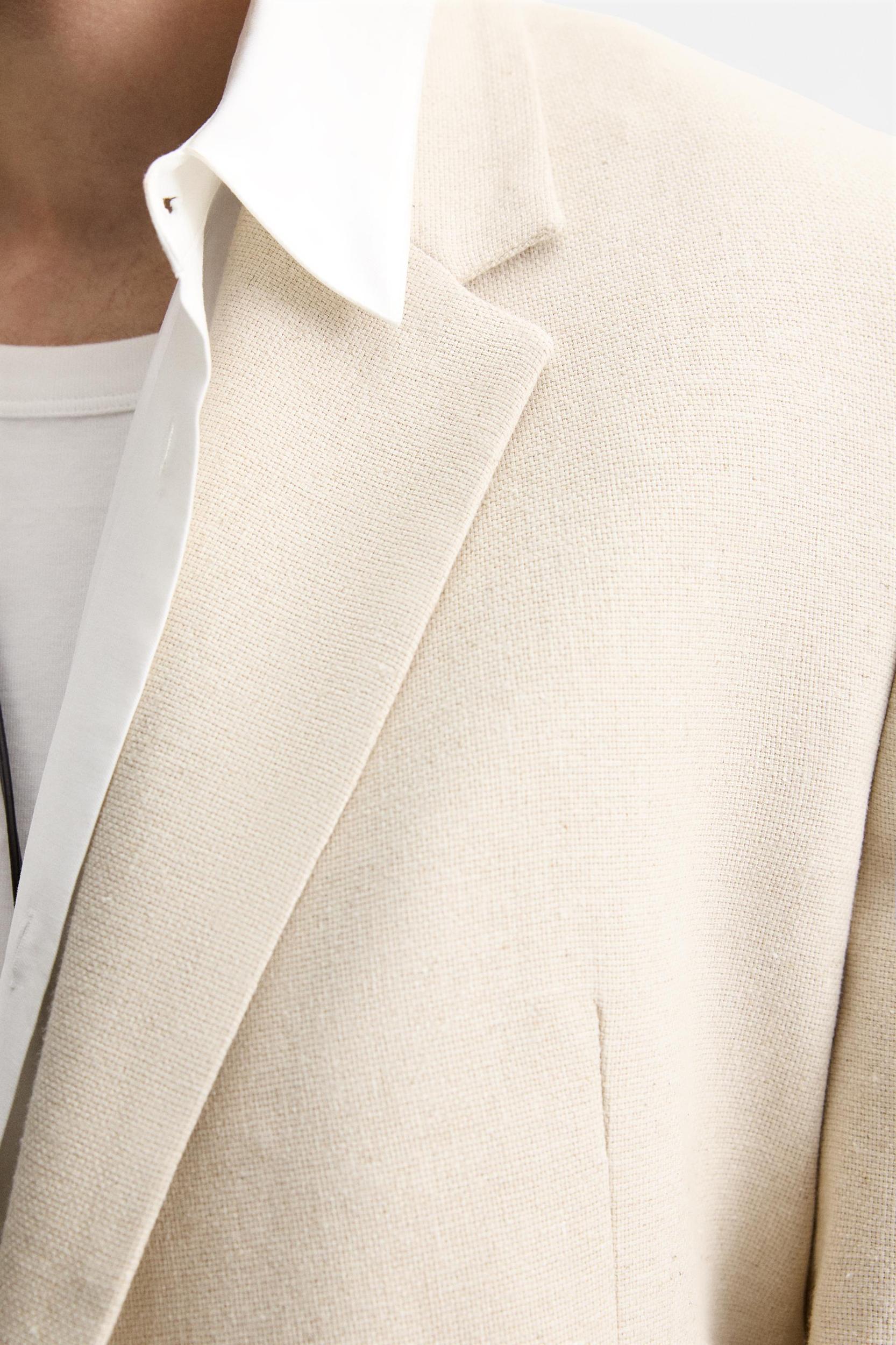 LINEN DOUBLE-BREASTED BLAZER Product Image