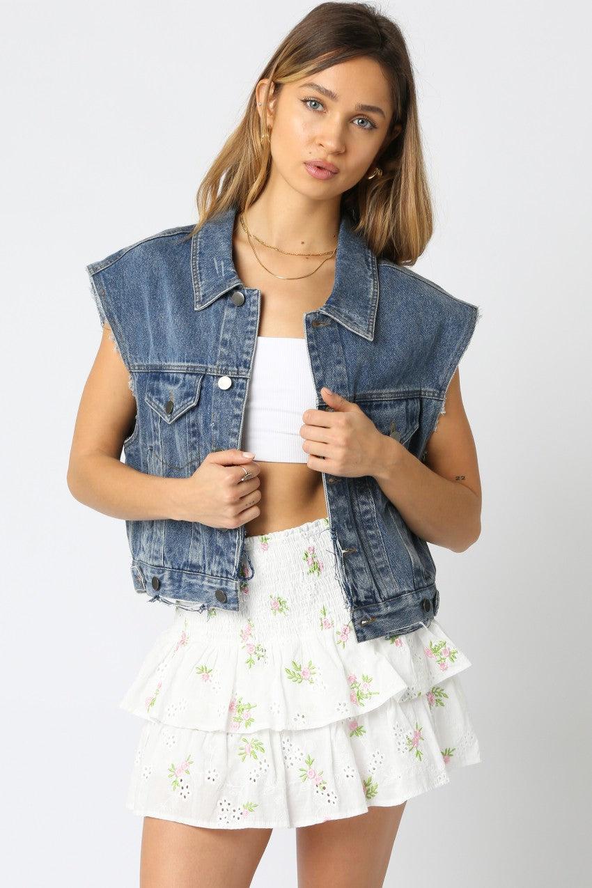 Steph Floral Ruffle Mini Skirt | Pink White Product Image