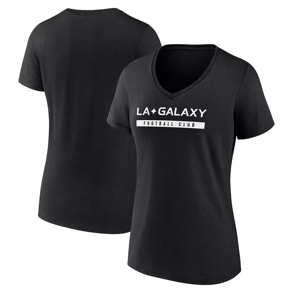 Women's Fanatics Branded Black LA Galaxy Fundamentals Stealth V-Neck T-Shirt, Size: Medium Product Image