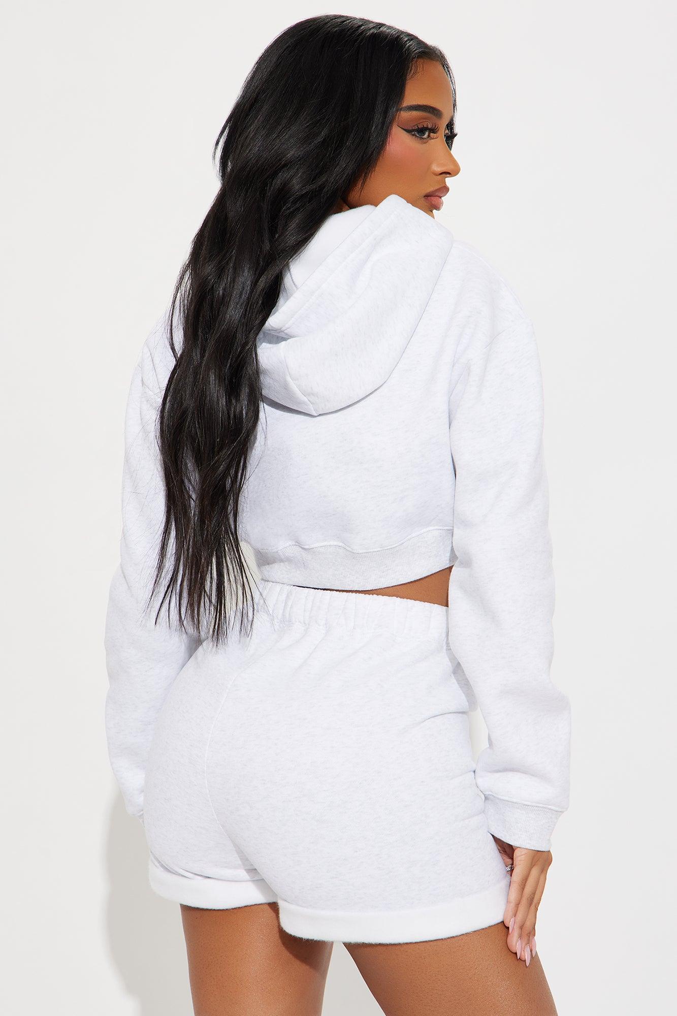 Lena Fleece Short Set - Off White Product Image