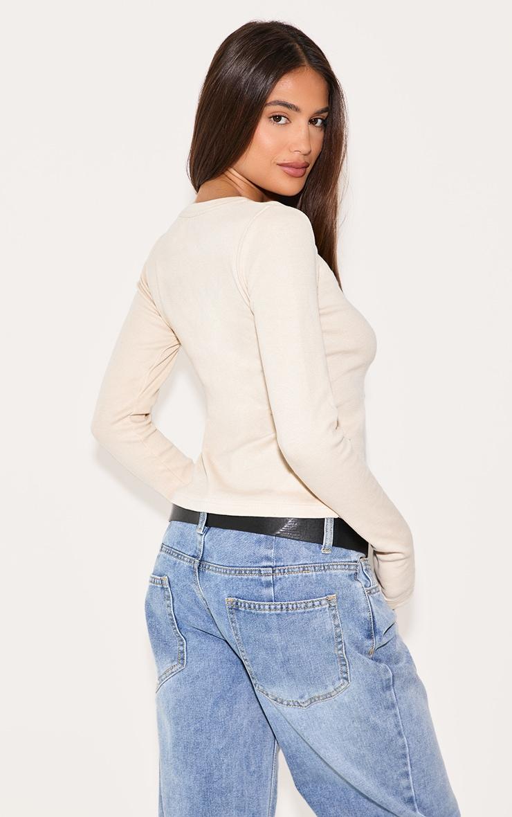 Oatmeal Button Down Asymmetric Long Top Product Image