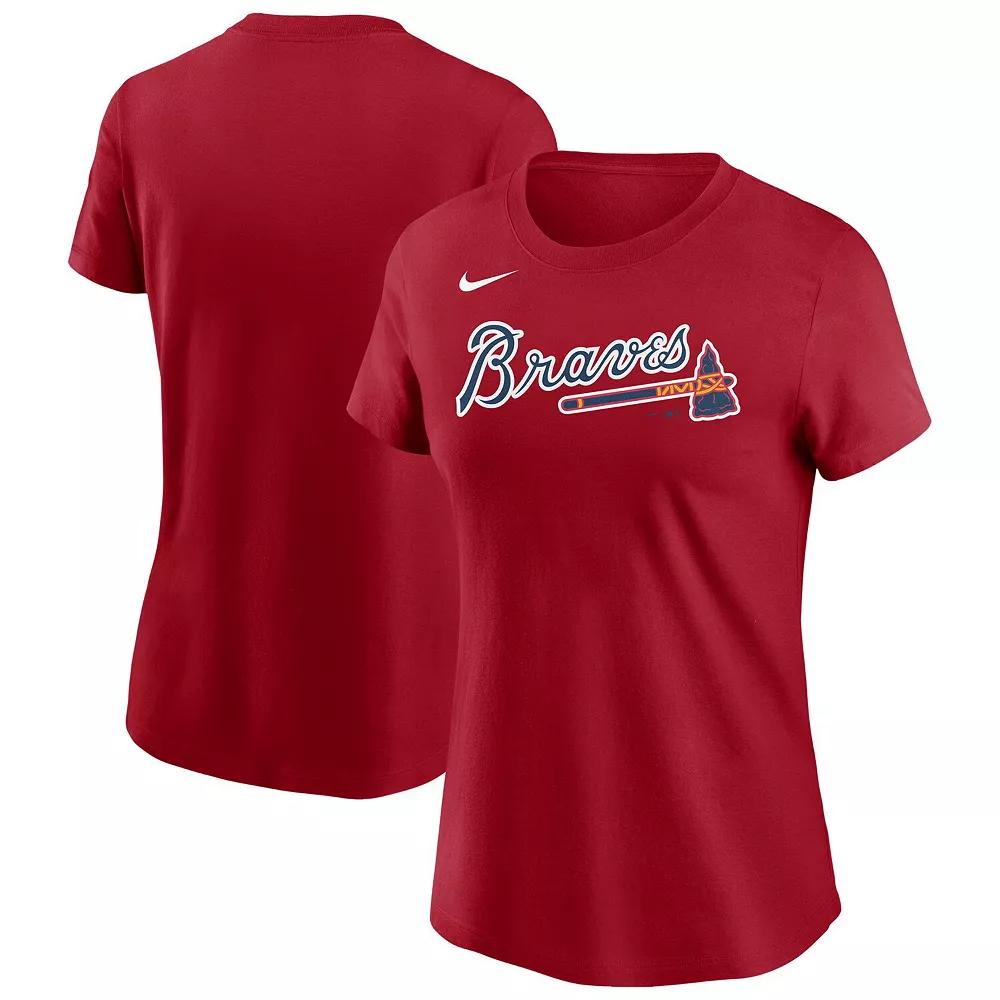 Women's Nike  Red Atlanta Braves Wordmark T-Shirt, Size: XL Product Image
