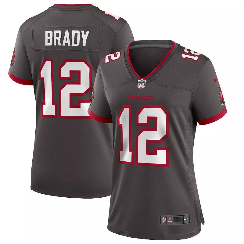 Women's Nike Tom Brady Pewter Tampa Bay Buccaneers Alternate Game Jersey, Size: Small, Charco Product Image