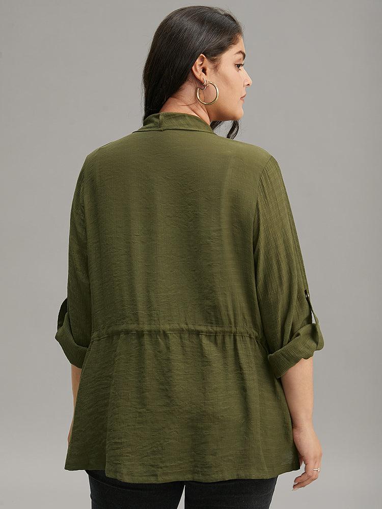 Supersoft Essentials Plain Pocket Asymmetrical Drawstring Coat Female Product Image
