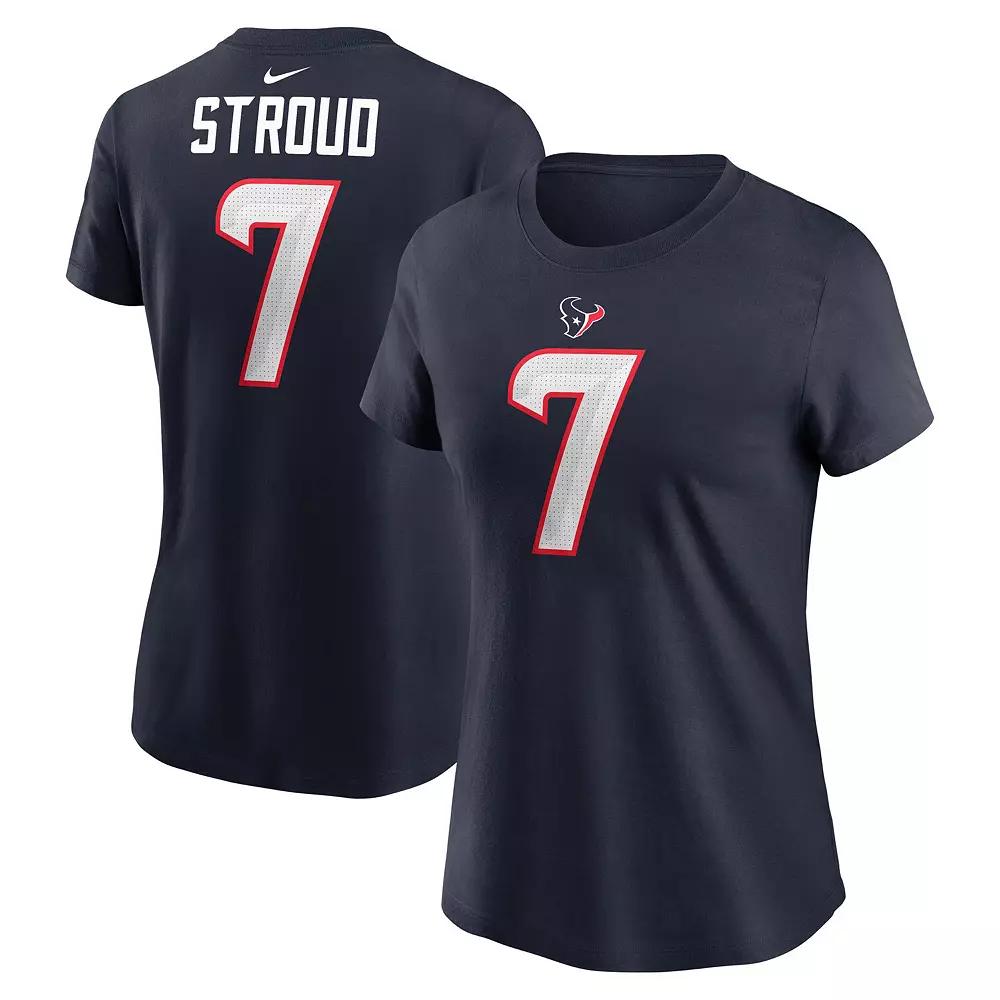 Women's Nike C.J. Stroud Navy Houston Texans Player Name & Number T-Shirt,  Product Image