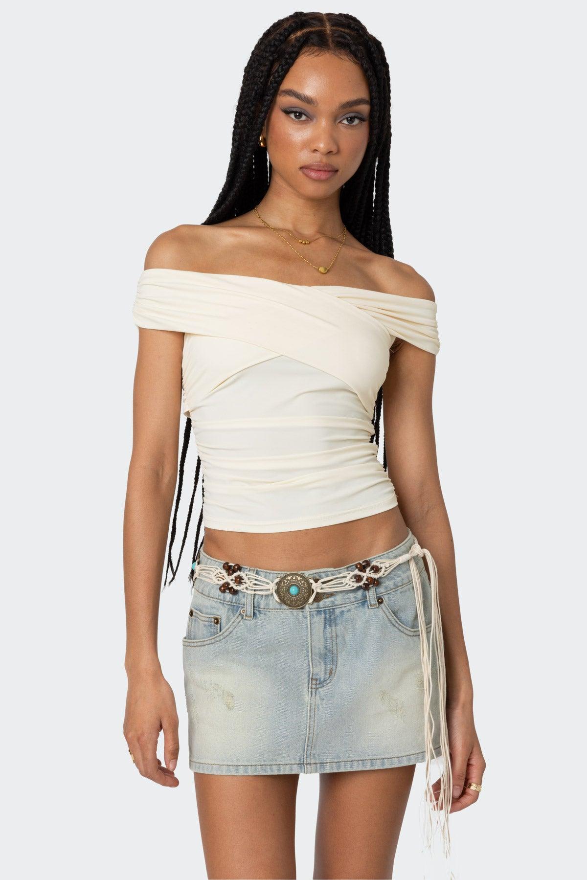 Crisscross Off Shoulder Top Product Image