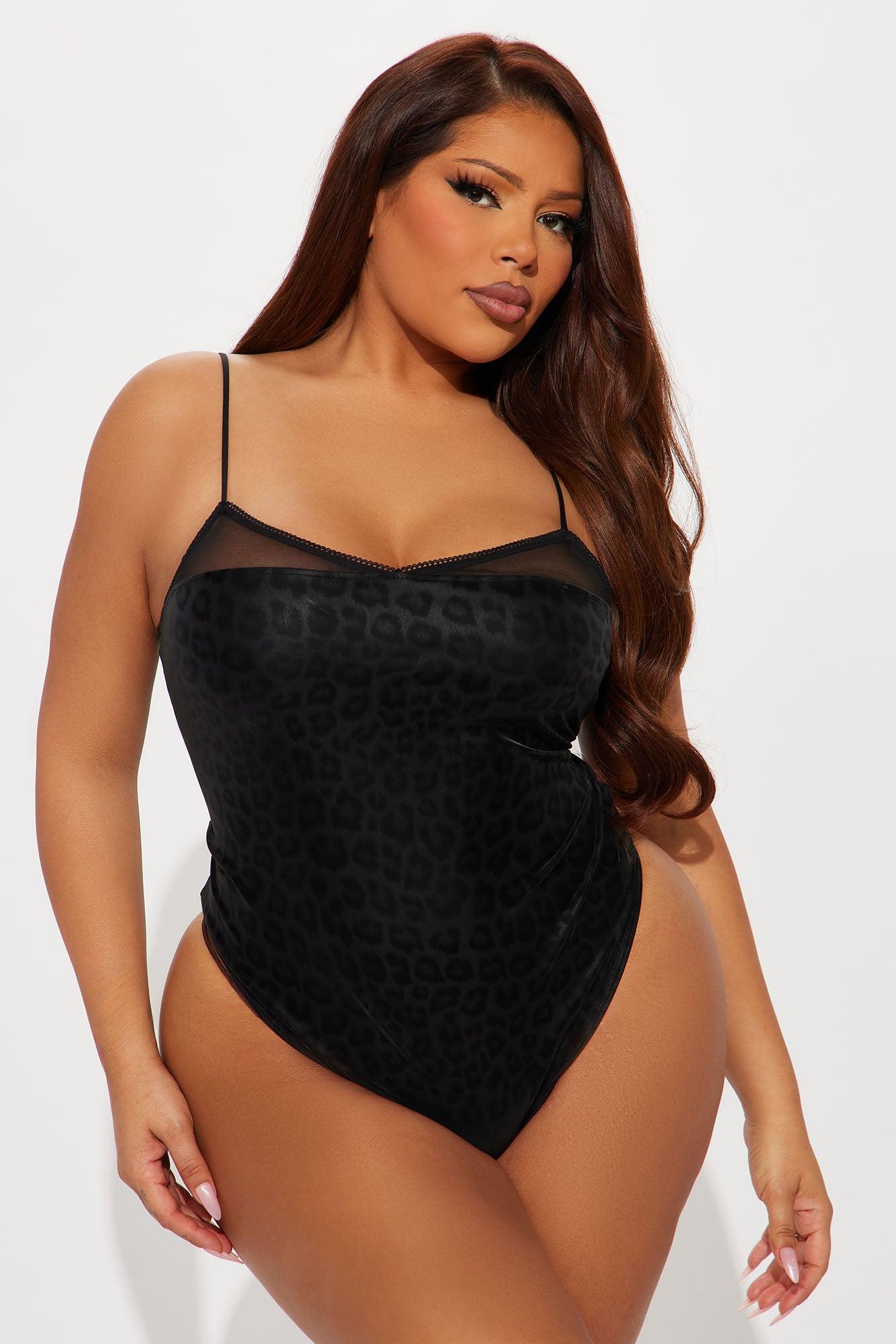 Dark Escape Lace Trim Bodysuit - Black Female Product Image