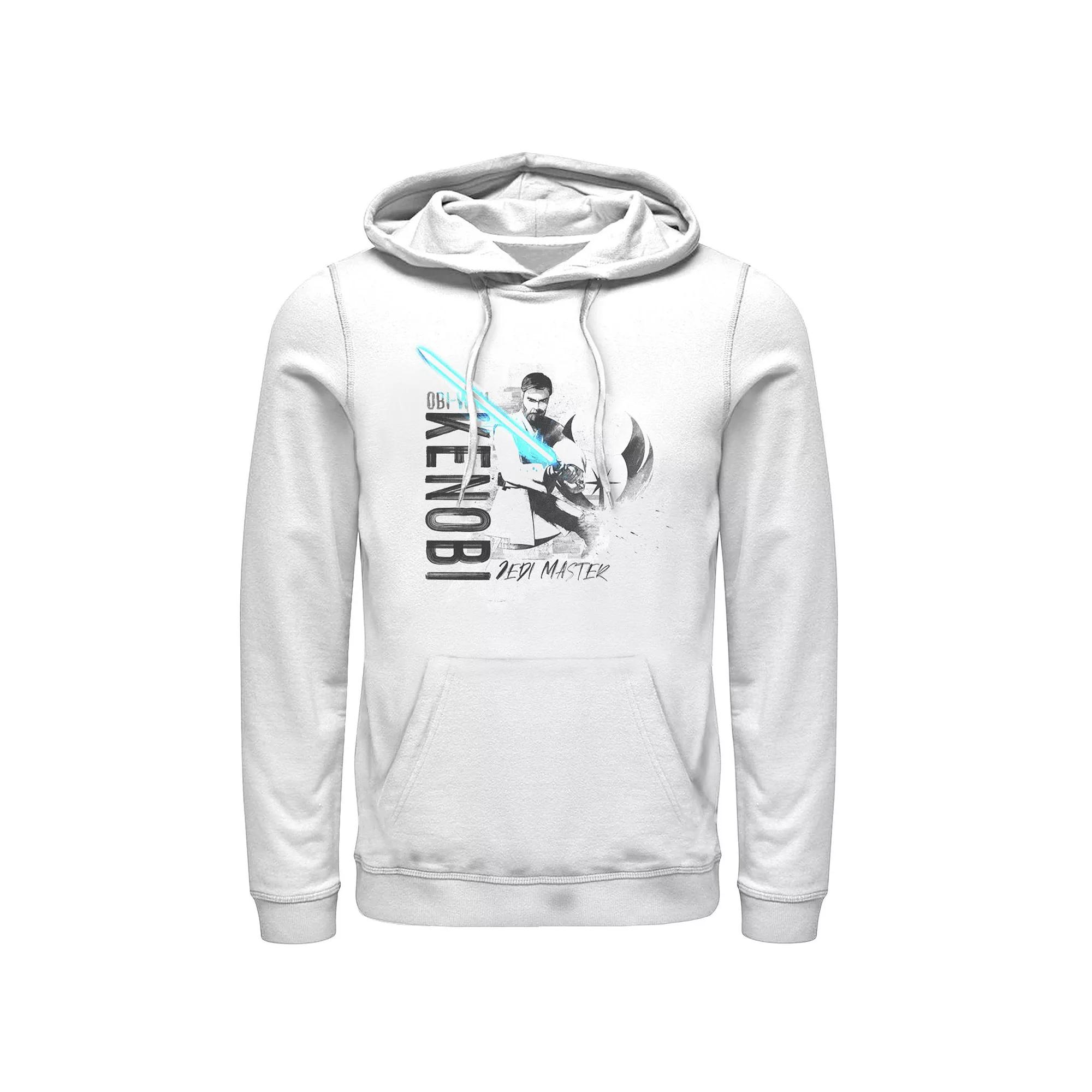 Men's Star Wars The Clone Wars Obi-Wan Kenobi Portrait Hoodie, Size: Medium, White Product Image