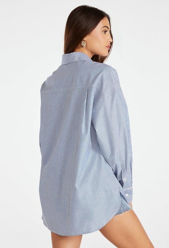 Poplin Oversized Men's Shirt With Piping Product Image
