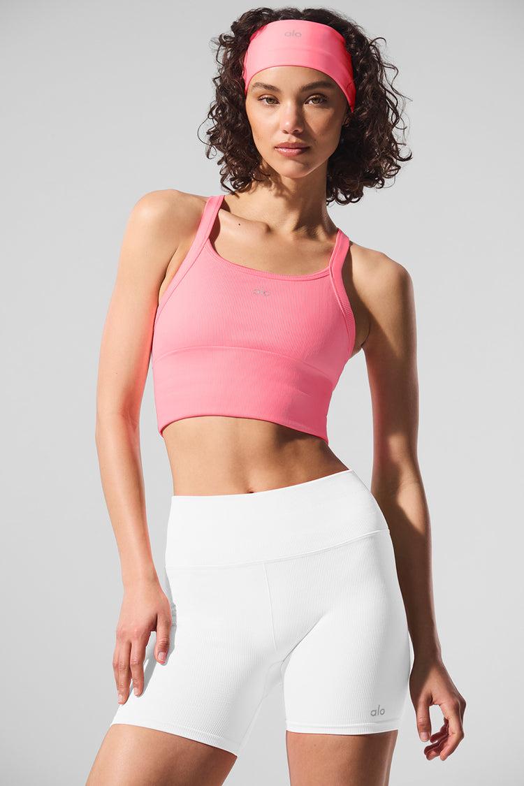 Seamless Ribbed Favorite Bra Tank - Neon Bubblegum Product Image
