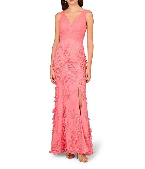 Aidan Mattox V-Neck Sleeveless Front Slit Gown Product Image