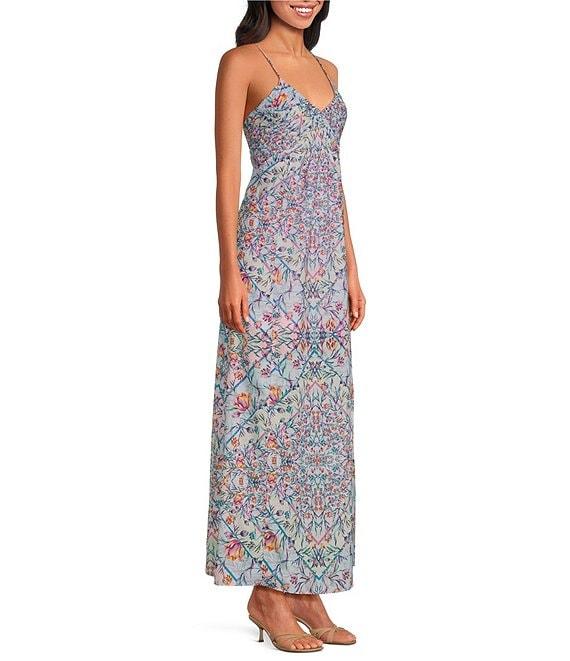 Steve Madden Brianna Printed Halter Sleeveless Maxi Dress Product Image