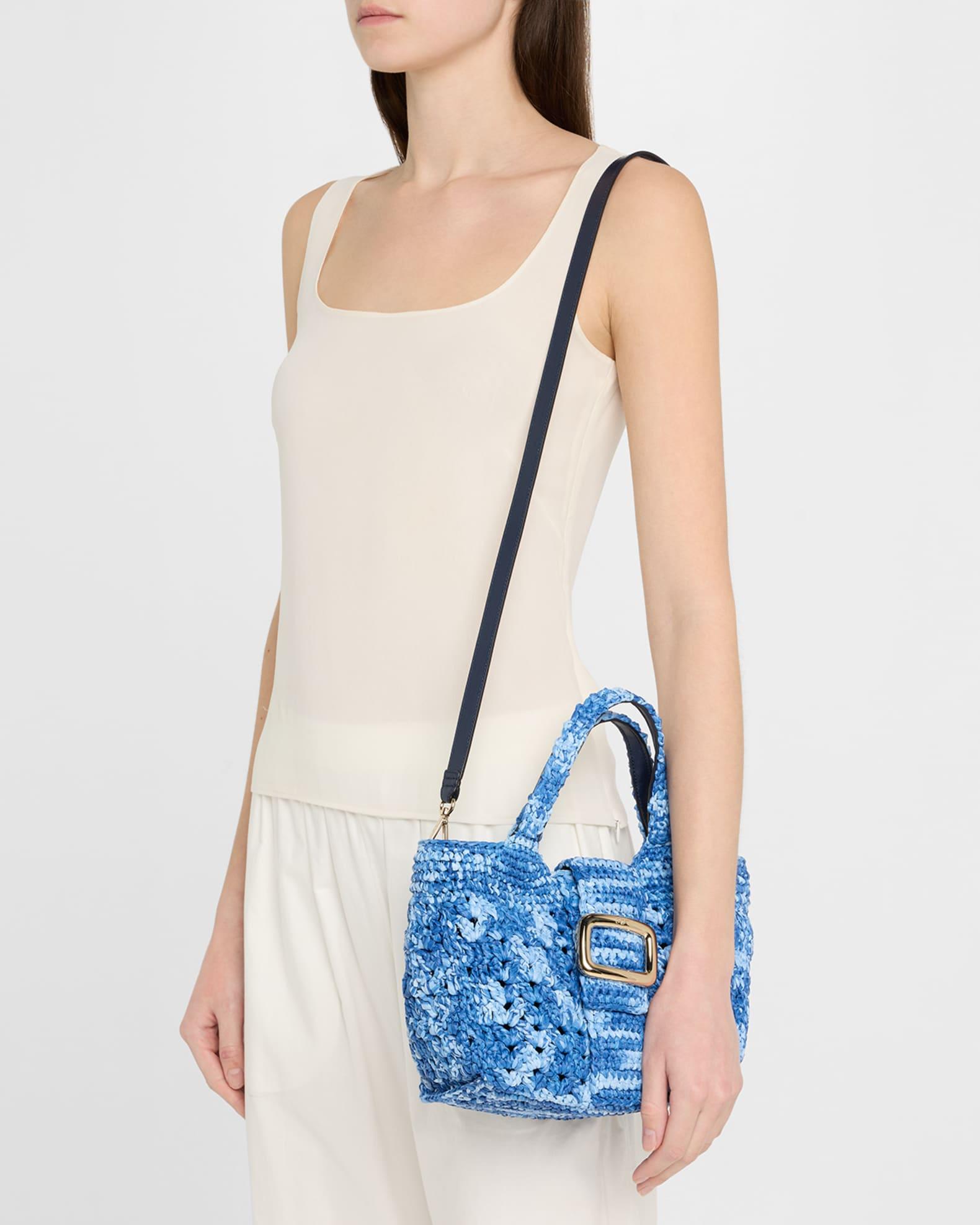 Grand Viv Choc Crochet Raffia Top-Handle Bag Product Image