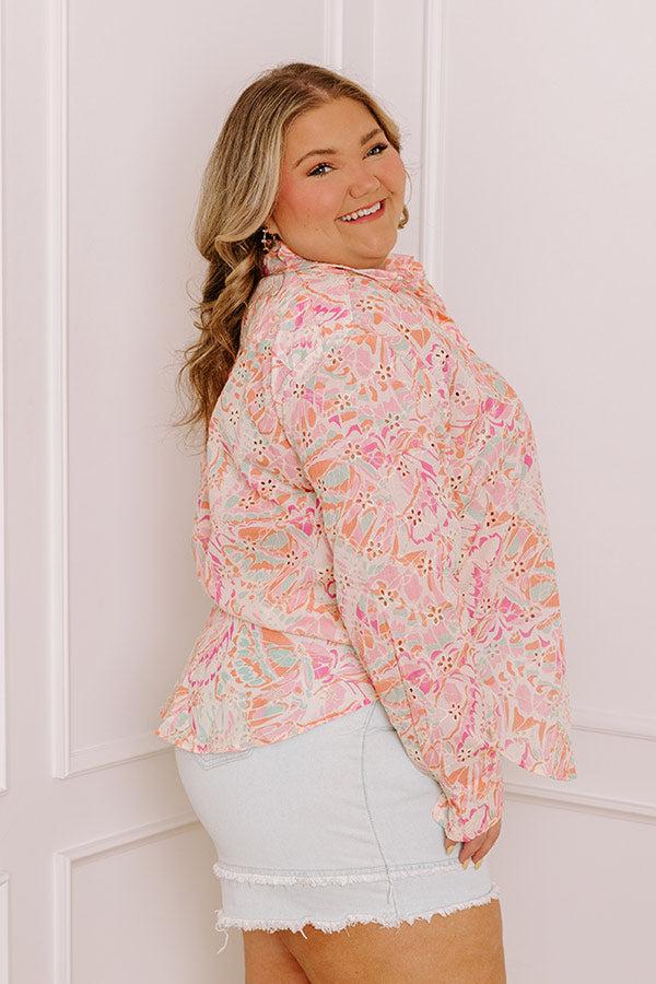 Summer Mirage Eyelet Button Up Curves Product Image