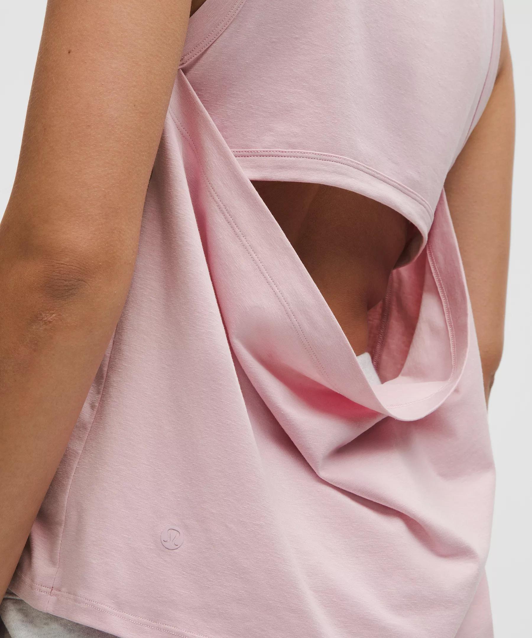 Cotton-Blend Open-Back Tank Top Product Image