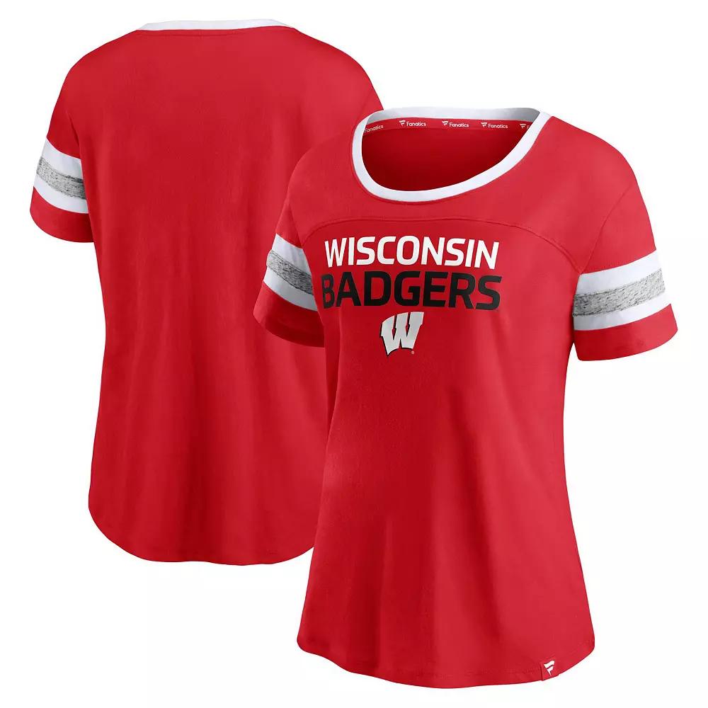 Women's Fanatics Red Wisconsin Badgers Block Party T-Shirt,  Product Image