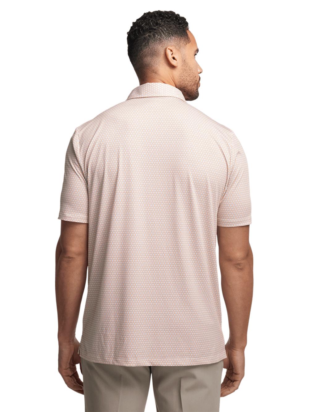 Performance Blend Three Button Polo - Orange Multi Product Image