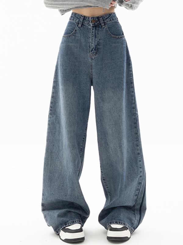 Dark Wash Vintage Baggy Boyfriend Jeans Product Image