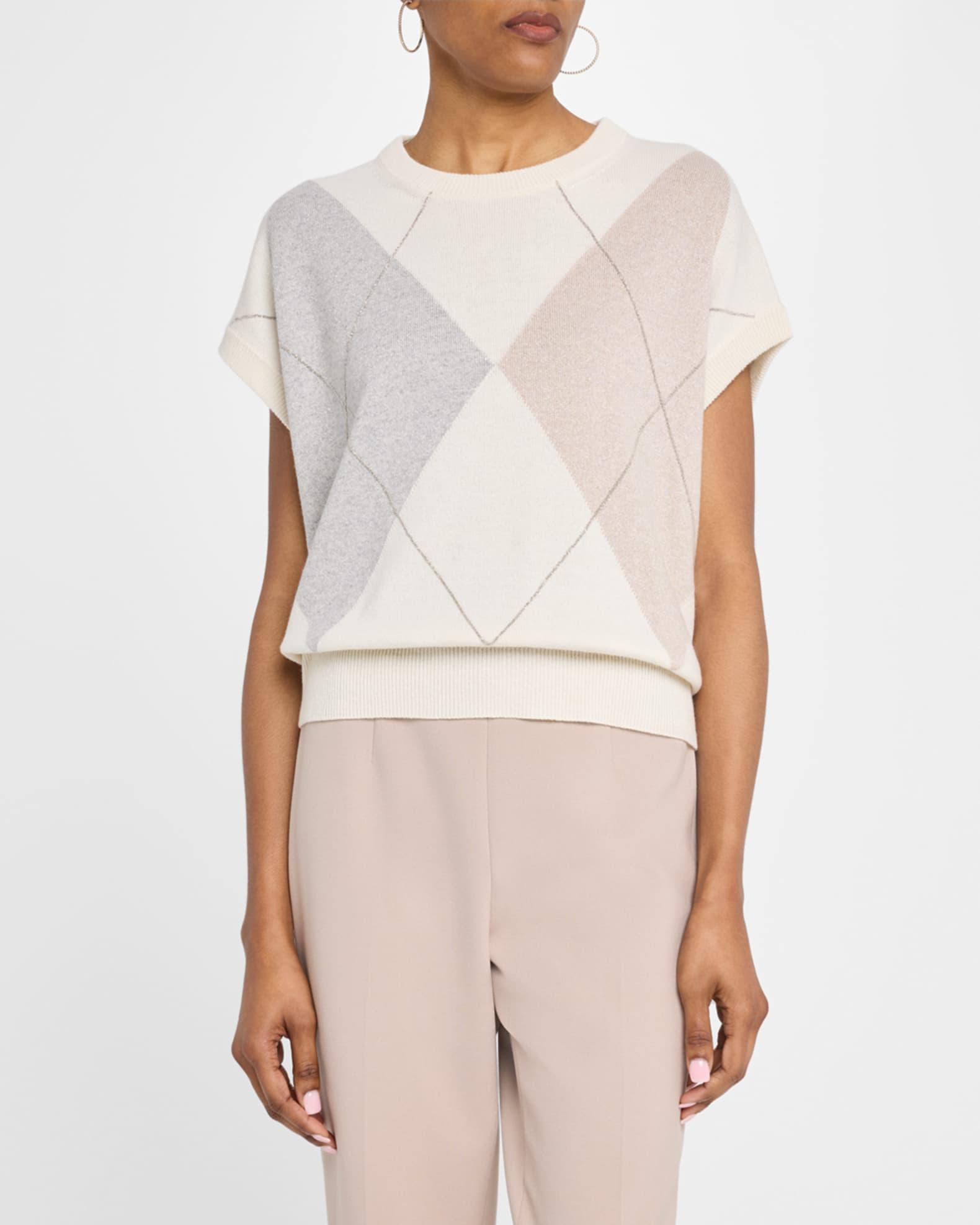 Argyle Chain-Trim Knit Sweater Product Image