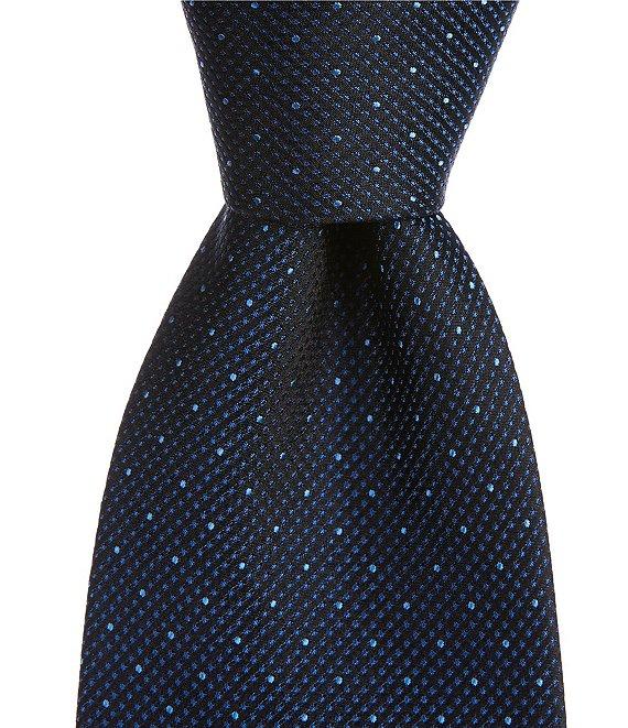 Hickey Freeman Pin Dot 3 1/4#double; Woven Silk Tie Product Image