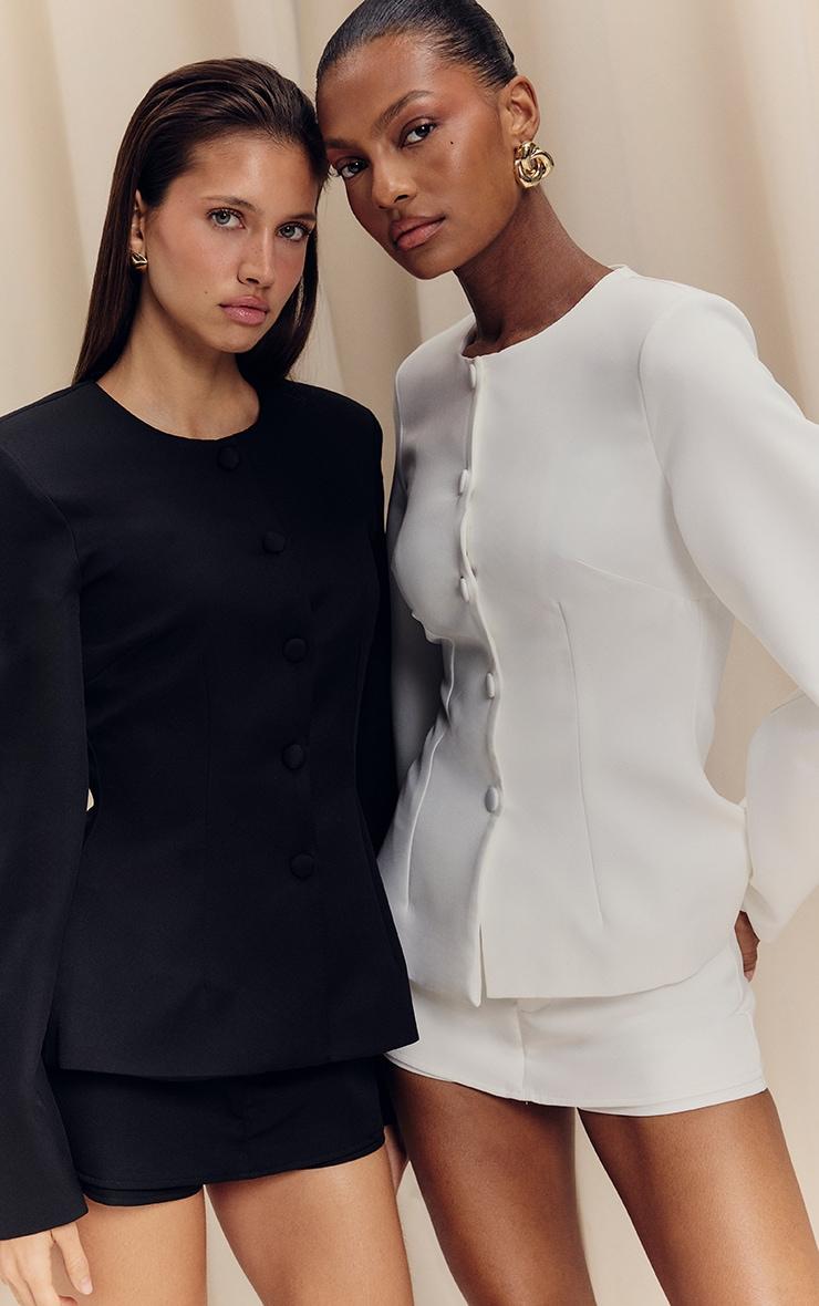 Black Woven Tailored Skort Product Image