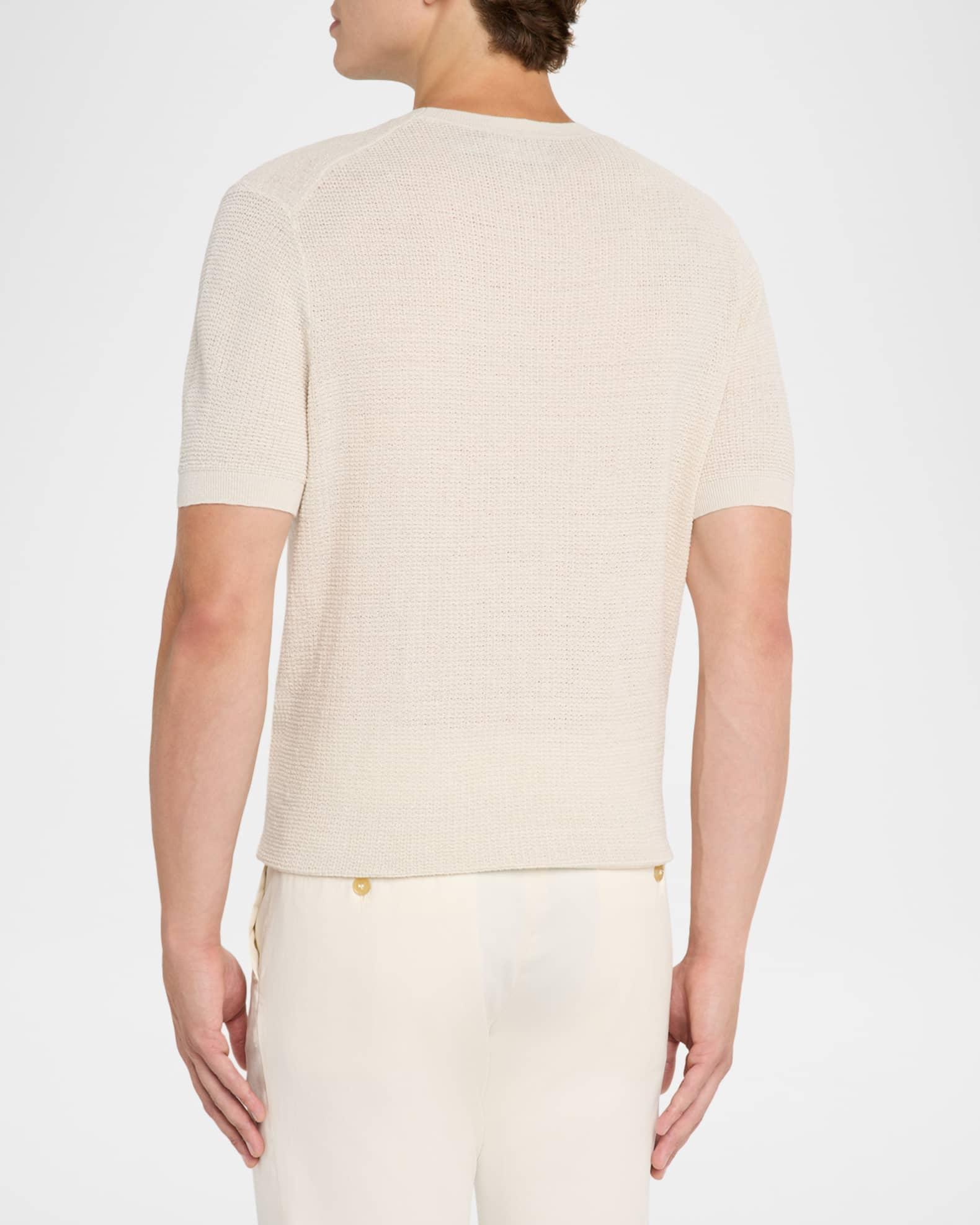 Men's Textured Linen Short-Sleeve Sweater Product Image