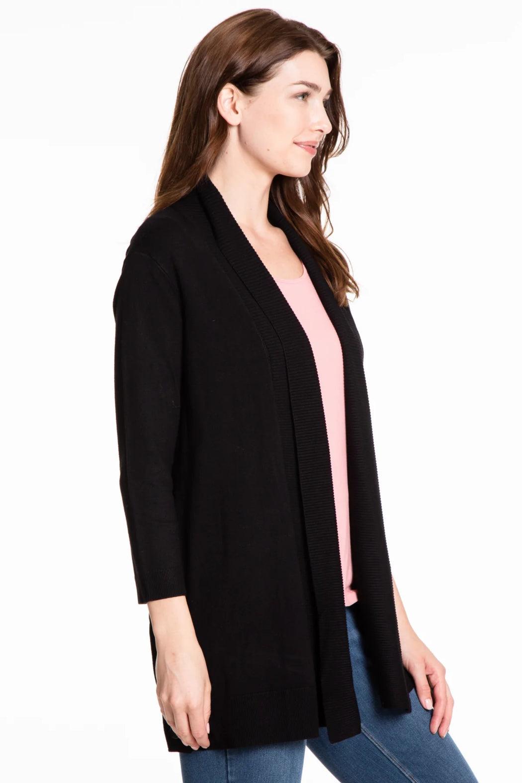 RIB COLLAR SWEATER KNIT JACKET Product Image