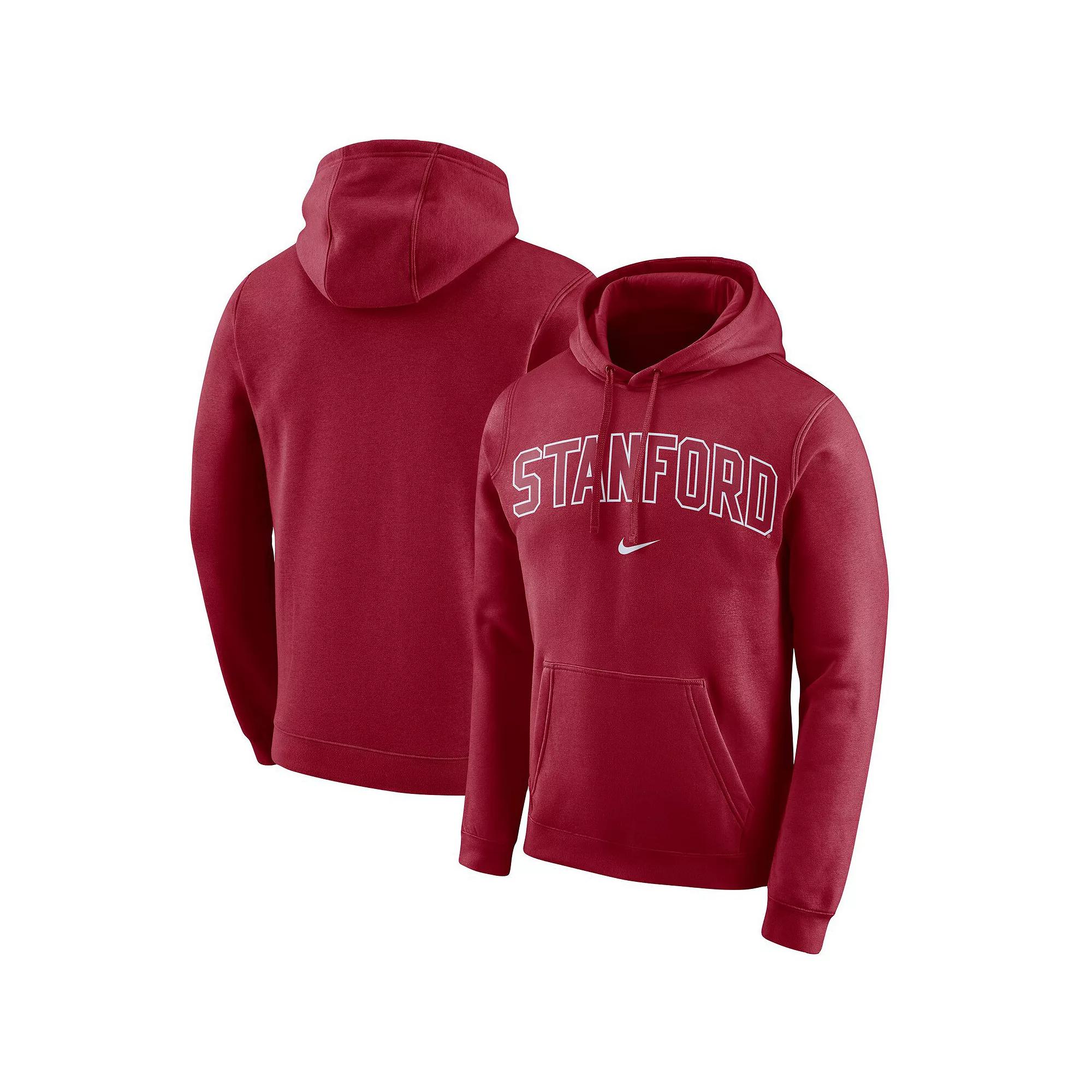 Men's Nike Cardinal Stanford Cardinal Arch Club Fleece Pullover V-Neck Hoodie, Size: XL, Red Product Image